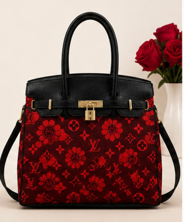 Red Floral Tote Bag